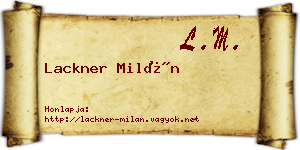 Lackner Milán névjegykártya